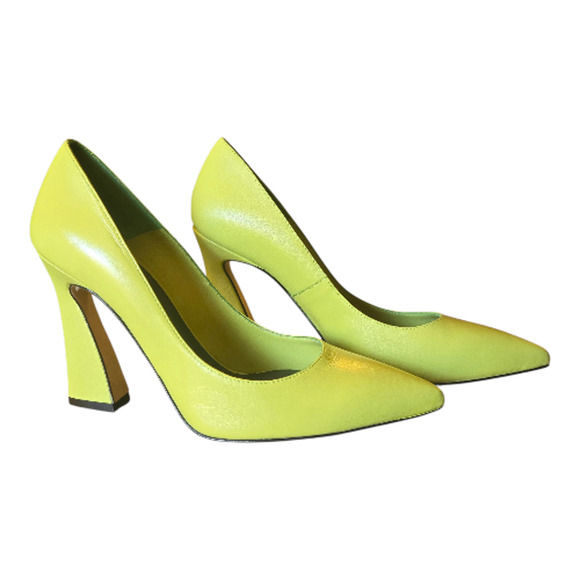 Ted Baker London Shoes - Ted Baker London Teyma Green Leather Court Pump Block Heel 37
